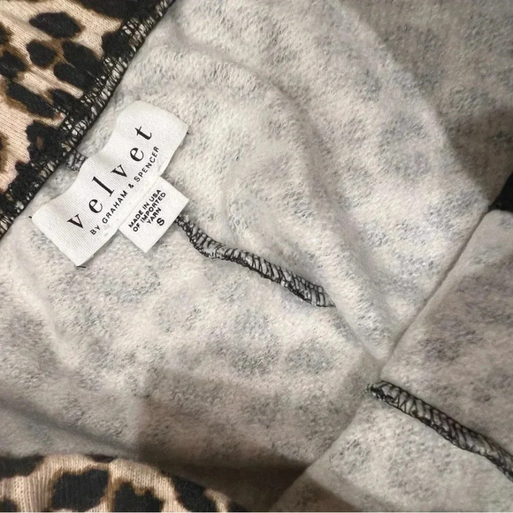 VELVET GRAHAM & SPENCER NEW Bristol Leopard Print Joggers Fleece Sweatpants S - Picture 4 of 10
